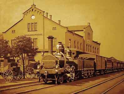 Postkarte Peter König Nr. 196 [Reprint] - Bahnhof Schwarzenberg um 1860