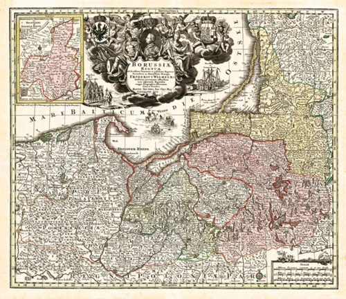 Historische Karte: Ostpreussen 1740 (PLANO)