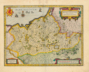 Historische Landkarte: Herzogtum Mecklenburg 1647 (Plano)