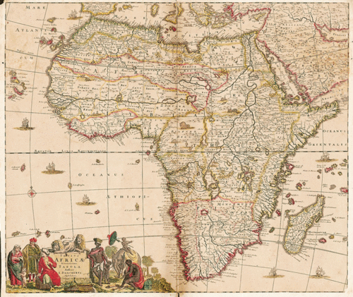 Historische Karte: Afrika 1698  [gerollt]