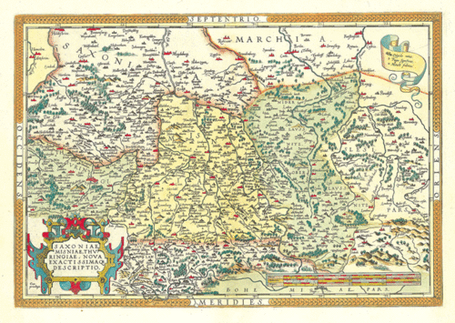 Historische Karte: Sachsen, Meißen, Thüringen 1570 (Plano)