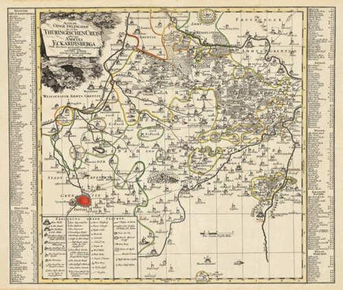 Historische Karte: Amt Eckartsberga 1757 (Plano)