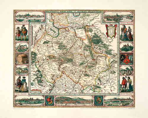 Historische Karte: Rheinland-Pfalz 1652 (PLANO)