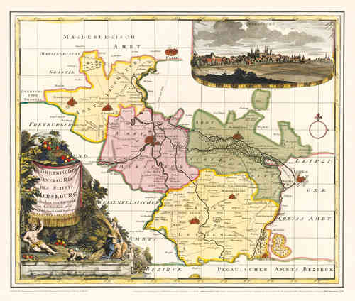 Historische Karte: Stift Merseburg, 1720 (Plano)