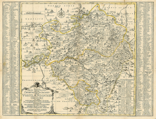 Historische Karte: Vogtland: Vogtländische Kreis 1758
