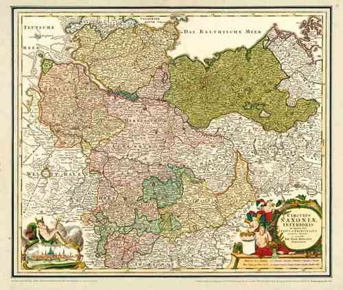 Historische Karte: Norddeutschland/Niedersachsen 1720