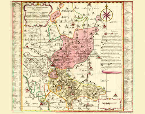 Historische Karte: Ämter Liebenwerda und Schlieben, 1753 (Plano)