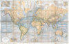 Historische WELTKARTE 1867 – CHART OF THE WORLD – beidseitig