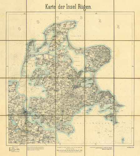 Historische Karten: Die Insel Rügen 1889
